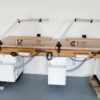 Freuding Dentalmöbel zweier Arbeitstisch weiß mit Waldmann PTE111 Leuchten, Bords und Absaugung 6593 – Bild 3