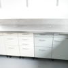 Gipstheke 300 cm x 262 cm mit Edelstahlplatte L-Gipszeile Gipstisch 7567 – Bild 3