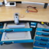 Freuding F 40 Einzeltisch Arbeitstisch mit Absaugung Techniktisch und F1 Lampe 7900 – Bild 4