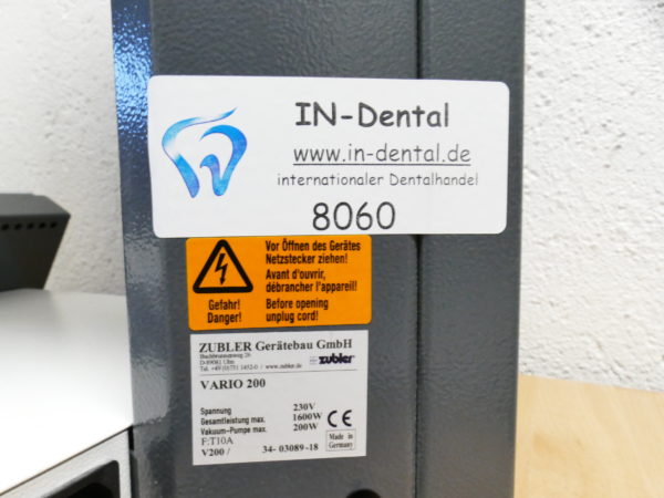 Zubler VARIO 200 Keramikofen mit Vakuumpumpe 8060 – Bild 3