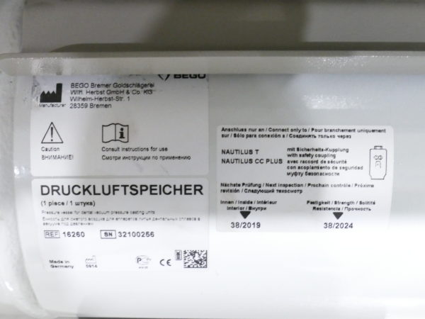 Bego Nautilus CC plus Vakuum-Druck-Gießgerät + Druckluftspeicher + Schrank + Zubehör 8166 – Bild 14