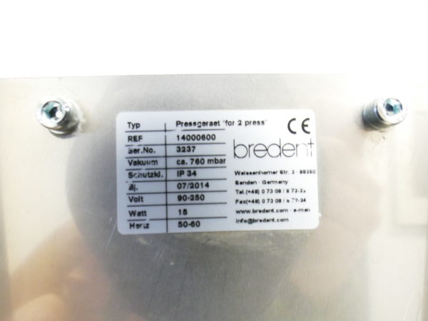 Bredent for 2 Press pneumatisches Vakuum-Pressgerät mit Zubehör 8404 – Bild 3