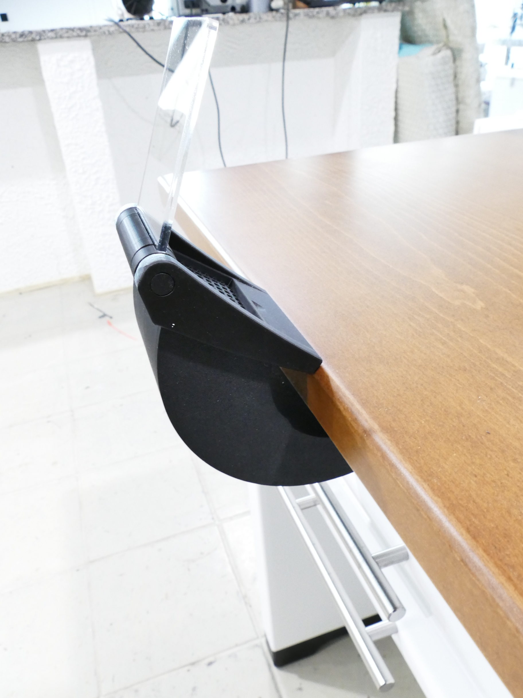 Dentalmöbel Labor Möbel zweier Arbeitstisch weiß mit Absaugvorrichtung und Luftanschluß 8555 – Bild 4