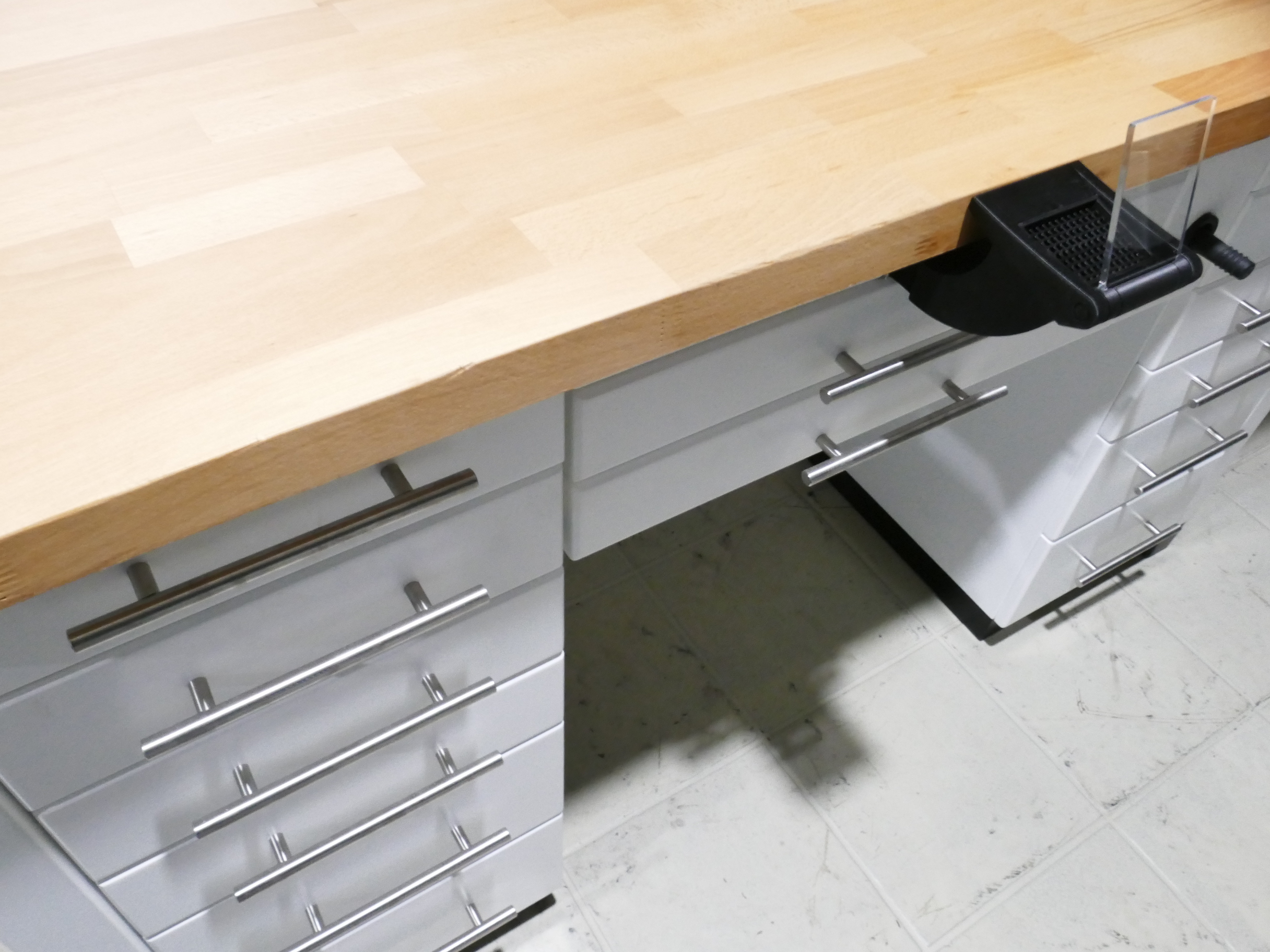 Dentalmöbel 155 cm Labor Möbel Arbeitstisch weiß mit Luftanschluß 8698 – Bild 5