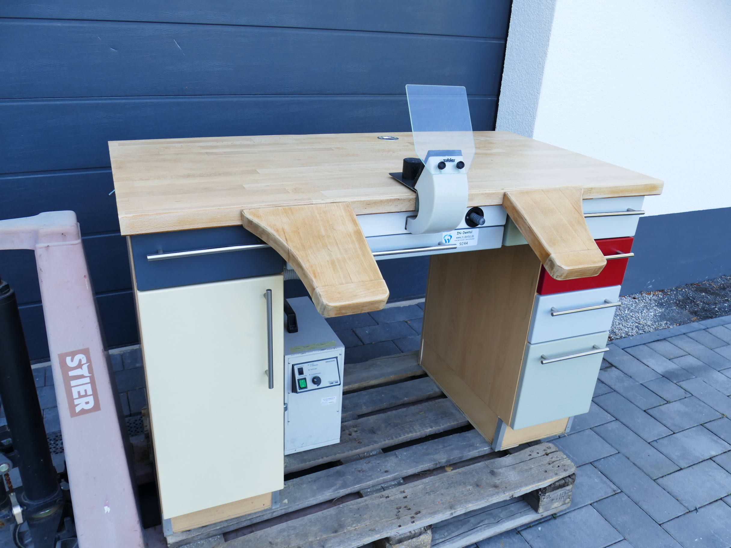 Dentalmöbel 134 cm Labor Möbel Arbeitstisch mit Luftanschluß und Absaugung 9244 – Bild 6